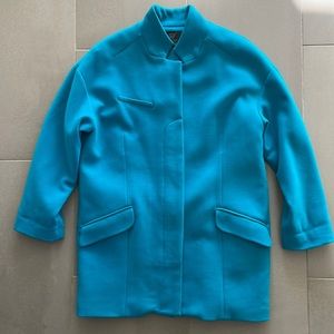 Zara Trafaluc turquoise coat with 3/4 sleeves